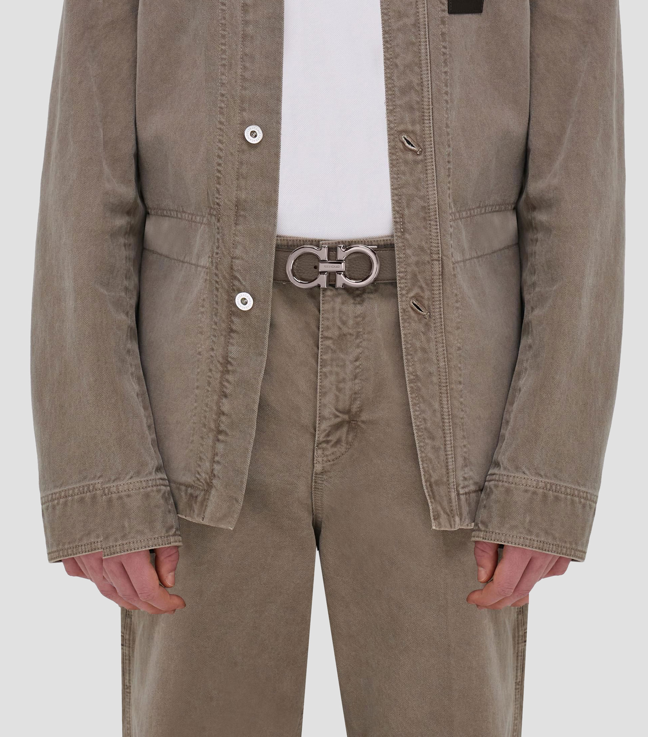 Cinturón reversible y ajustable Gancini Hombre